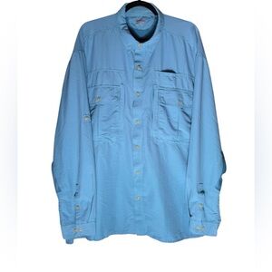 Railriders Button down Long Sleeve Shirt Men’s 2XL Blue Vented Outdoor Hiking
